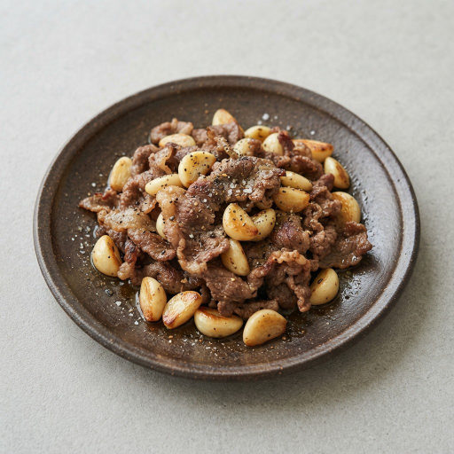 우삼겹살 마늘 구이